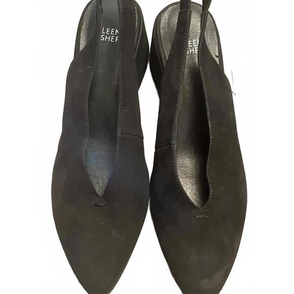 Eileen Fisher Black Pointed Toe Slingback Flats Size 8 - Picture 1 of 2